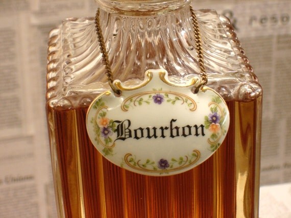 Vintage Ceramic Liquor Decanter Label Bourbon by retoldandresold