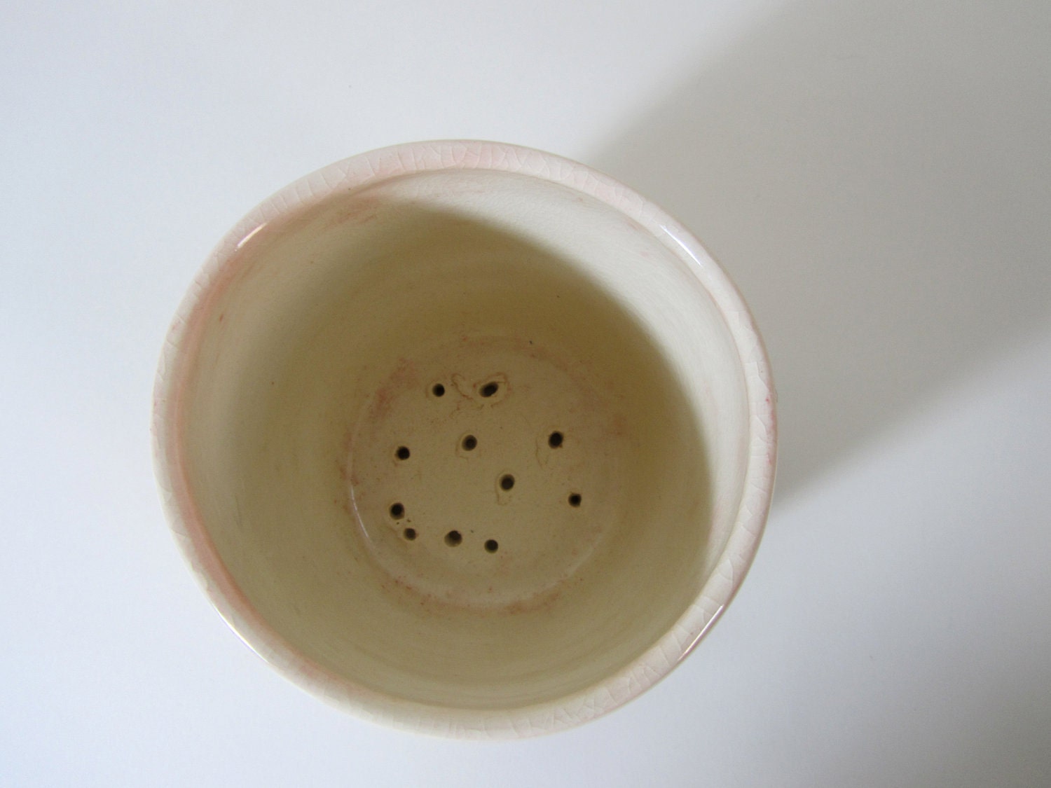 Geometric Minimal Diagonal Red Lined Ceramic Planter