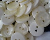 Bulk White Craft Stash Shirt Buttons -5/8" (15MM) Plastic Pearlescent 2 hole sew on 72 pieces crafts scrapbooking pearly