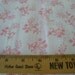 Fab Vintage Fabric -4 yards by 45" Rosy pink fleur de lis style flowers on white sateen & lace stripes cotton gorgeous springtime yardage