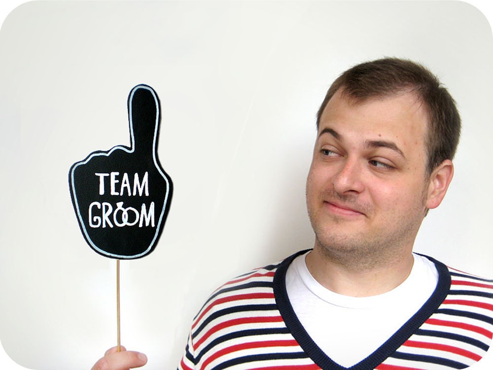 Photobooth Props - Wedding Signs with TEXT - Mix of small signs on sticks - Set of 9 photobooth signs
