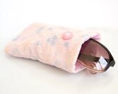 Peach Pink Floral Sunglasses Case, Peach Pink Floral Eyeglasses Case