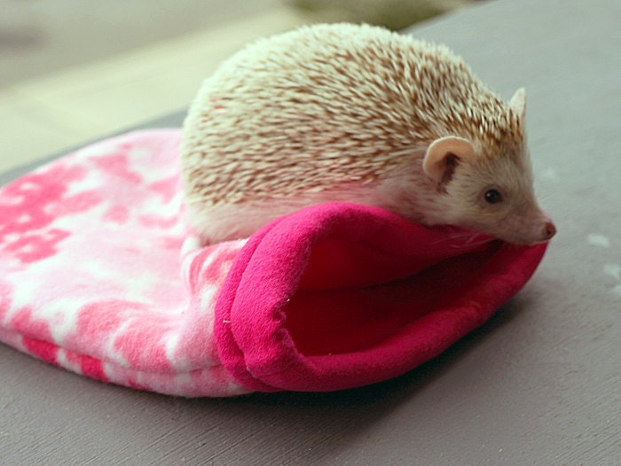 Hot Pink Flowers Small Animal Reversible Fleece Flannel Cozy Bed