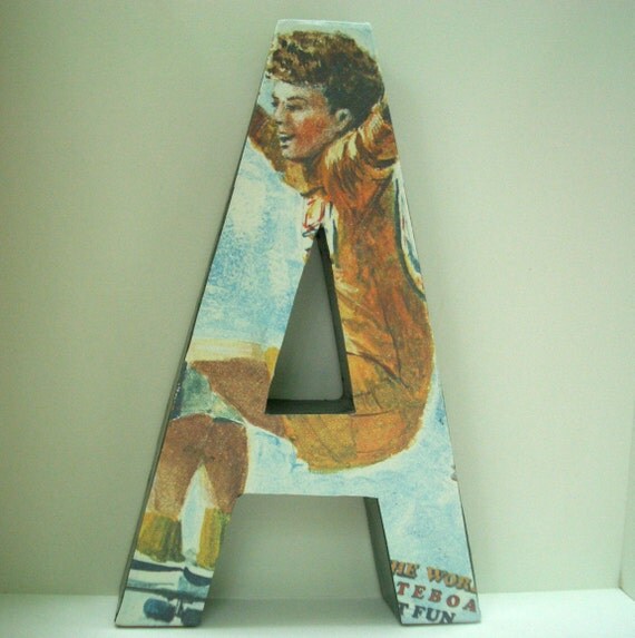 Letter A with Retro Skateboarding Wallpaper