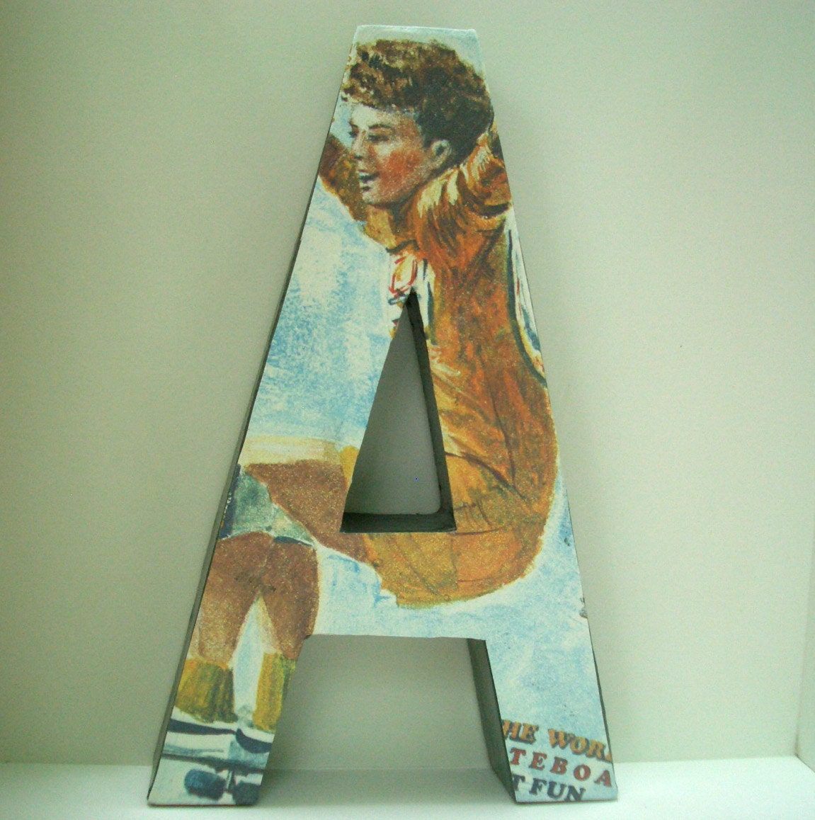 Letter A with Retro Skateboarding Wallpaper