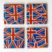 A set of 4 decorative tile coasters - British Flag Union Jack