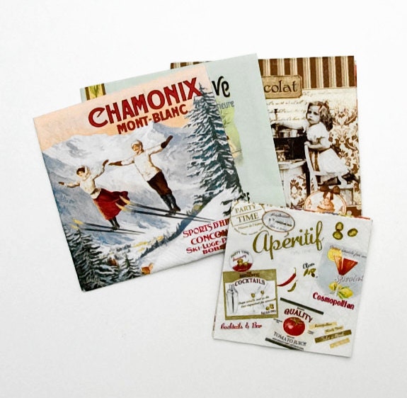 Decorative paper napkins Vintage collection pack of by Tilissimo