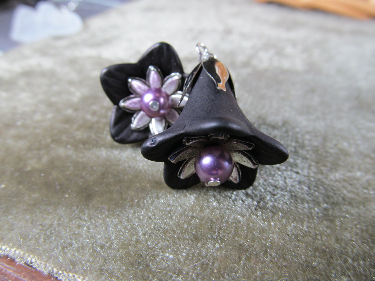 Black Orchid earrings