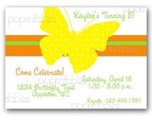Girl's Bright Butterfly Birthday, Bridal, or Baby Shower Invitation - DIY PRINTABLE - Butterfly Bright Mod