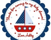 Nautical, "Ahoy, It's a Boy" Baby Shower Favor Tag Il_170x135