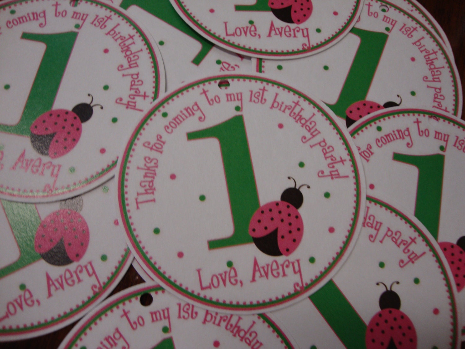 Pink Ladybug Birthday Party Favor Tags Il_170x135