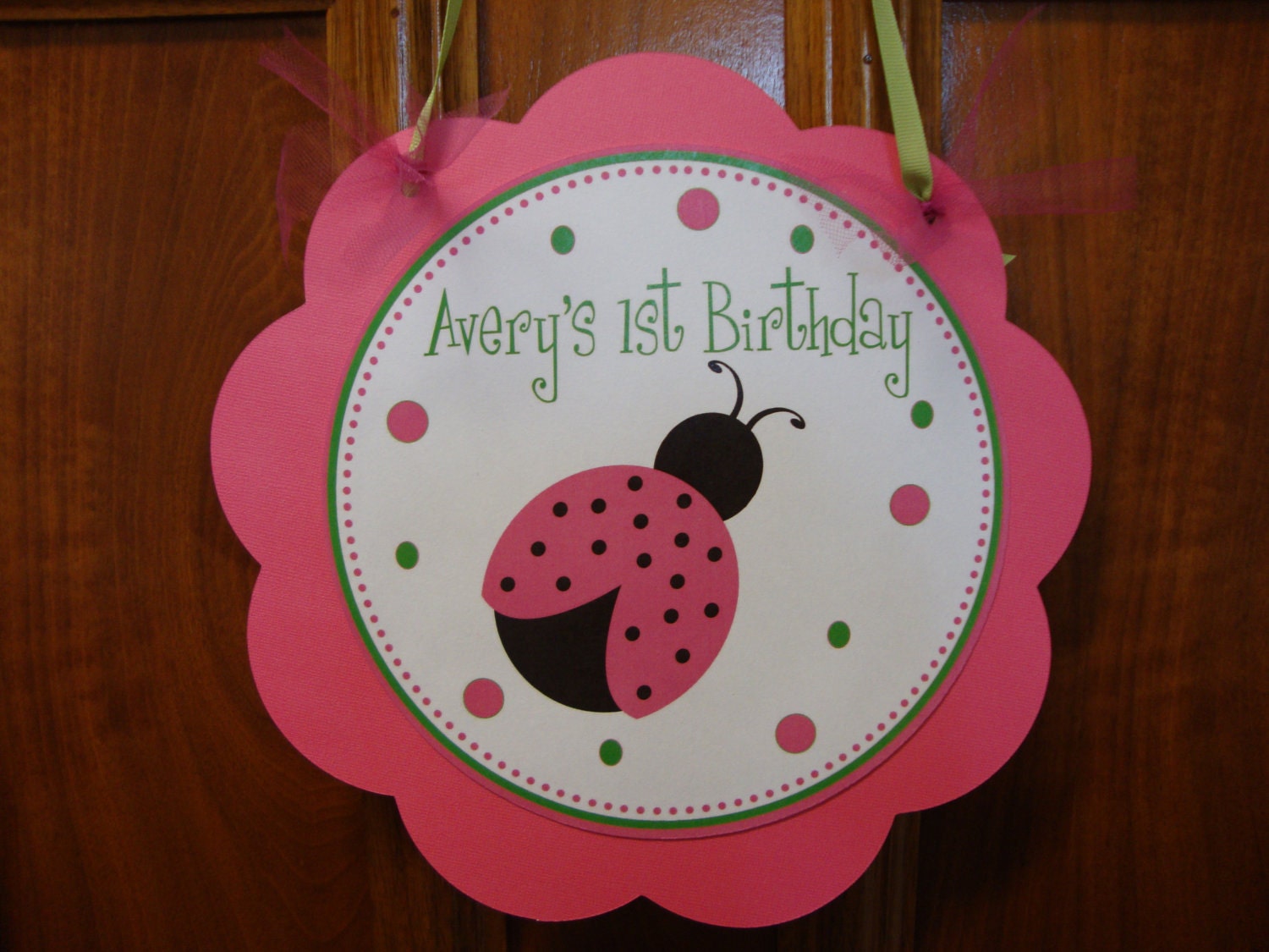Pink Ladybug Custom Door Sign Il_170x135