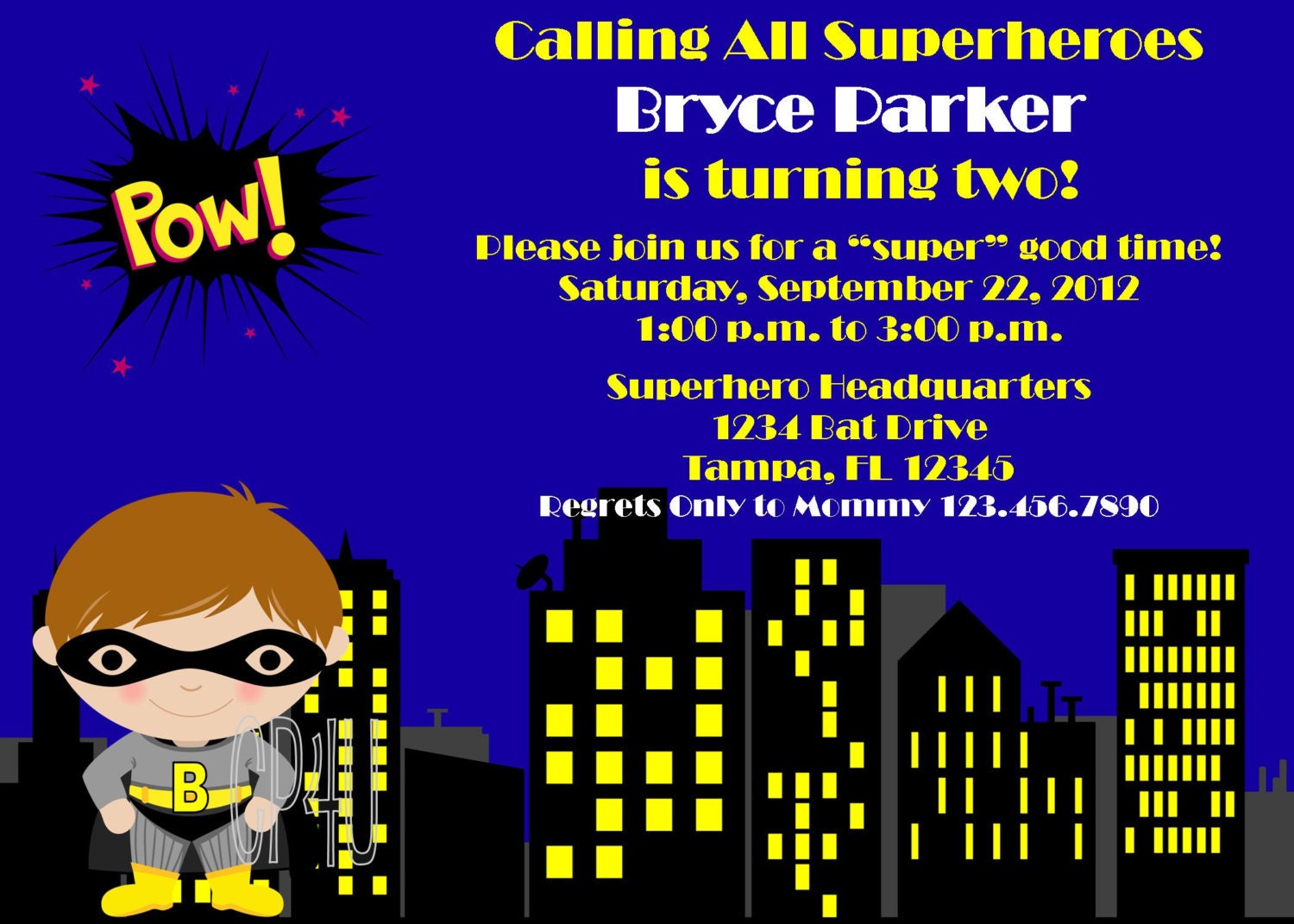 Little Superhero Custom Invitation Il_170x135