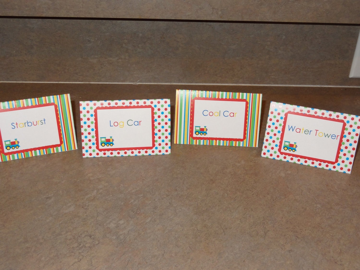 Choo Choo Train Food Tent Cards - Customized or Blank SET OF 12 Il_170x135