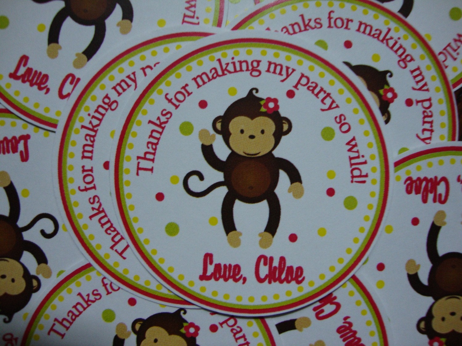 Monkey Girl or Boy Custom Favor Tags Il_570xn