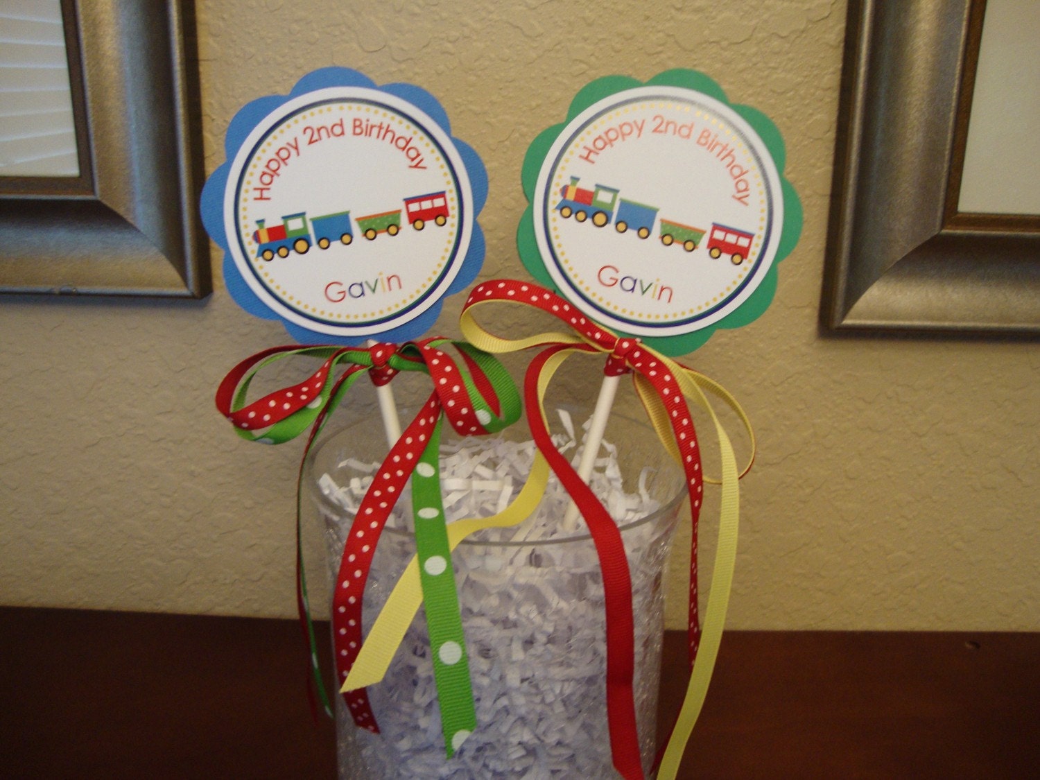 Choo Choo Train Centerpiece Stick / Smash Cake Topper Il_570xn