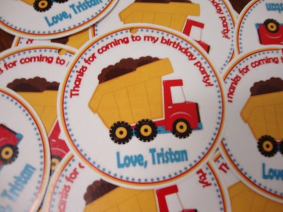 Construction Dump Truck Favor Tags Il_570xn