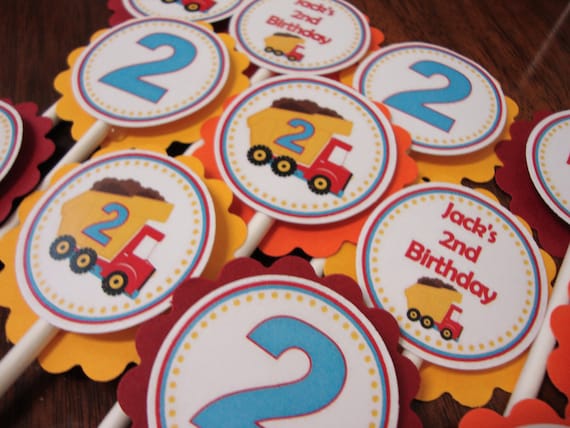 Construction Dump Truck Cupcake Toppers Il_570xn