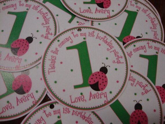 Pink Ladybug Birthday Party Favor Tags Il_570xn