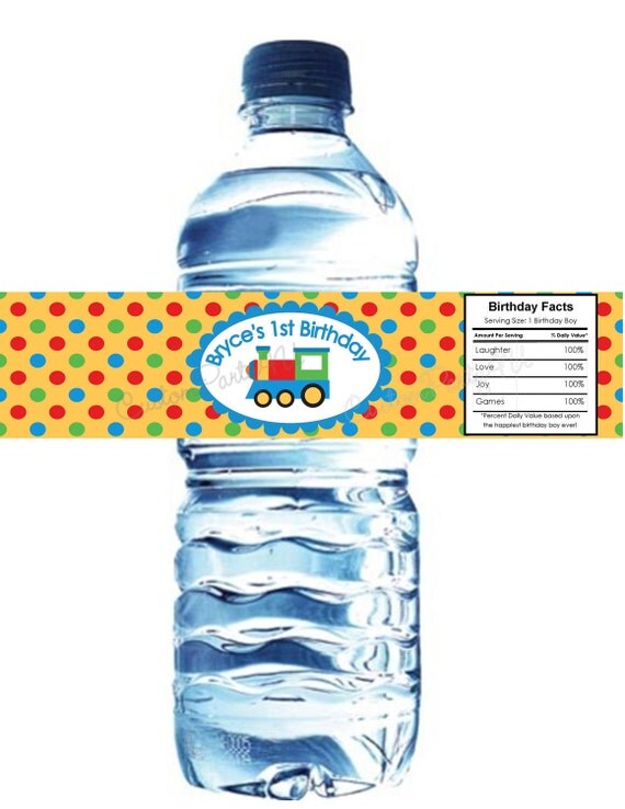 Choo Choo Train Water Bottle Labels- Set of 15 Waterproof Labels Il_570xn