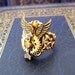 Steampunk Ring (R47-2) - Aviation and Travel Design - Wings / Gears / Spinner - Swarovski Crystal - Adjustable Ringband