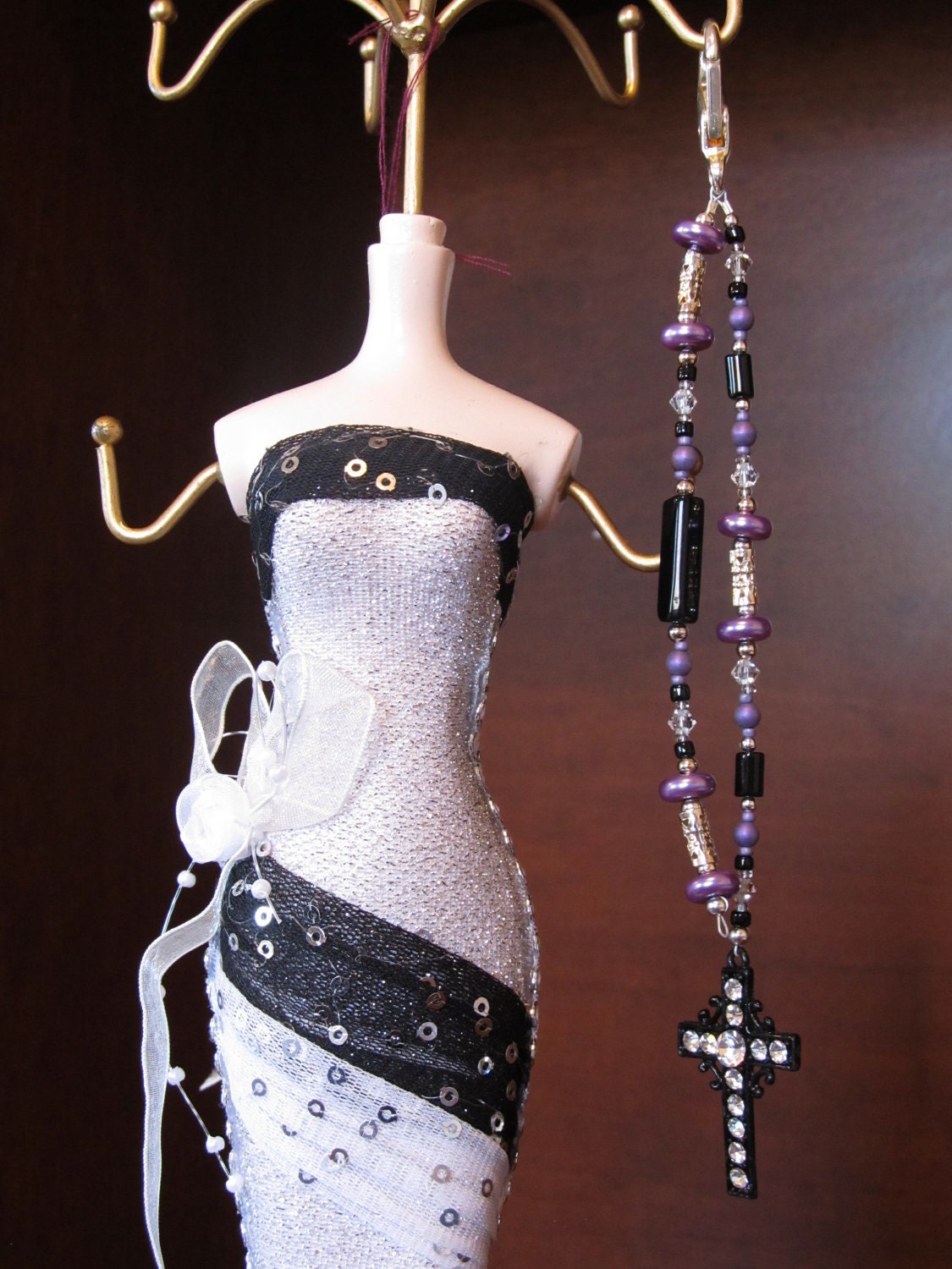 Purple & Black purse charm
