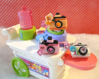 Your Very Own Mini Camera Charm Pendant - Sculpted Clay Pendants with Ornate Crystals and Sweet Dangle Charms