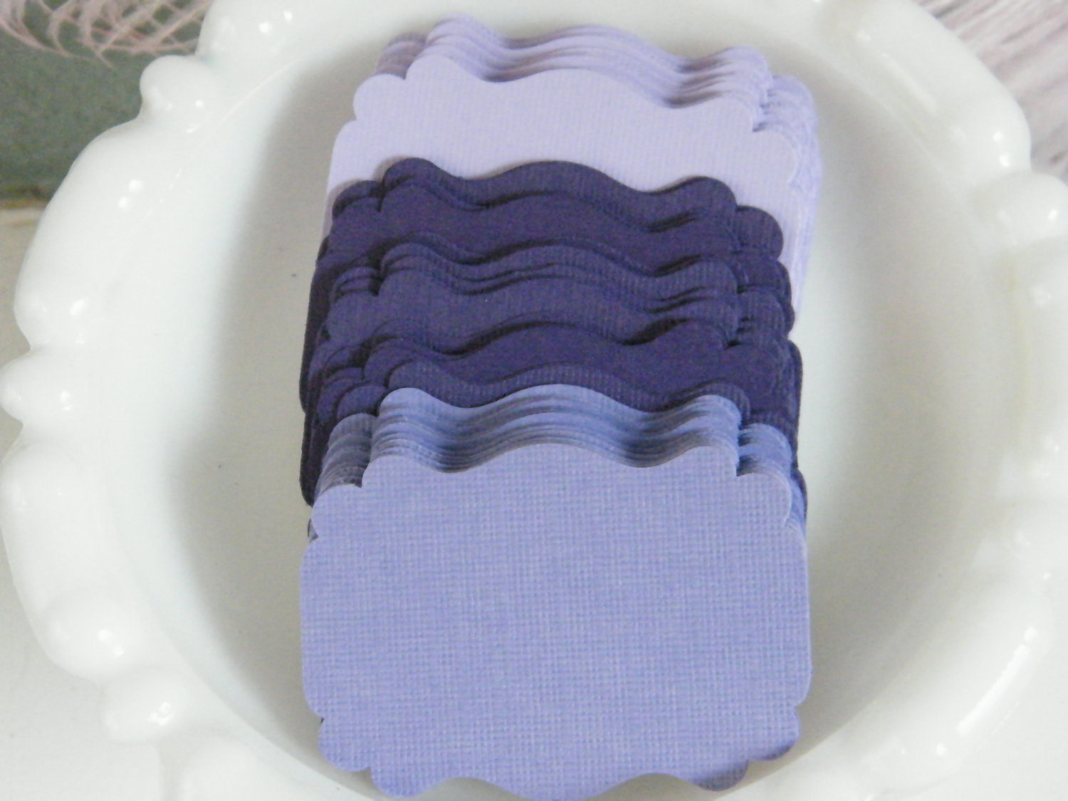 Gift Tags / Escort cards Trio of Purple- 75 Blank DIY Tags- Dark Purple- Lavender- Lilac Textured Cardstock Gift Tags-Wedding Wish Tree Tags