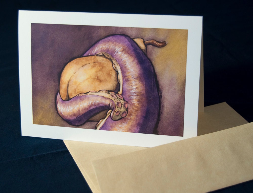 Tentacles and Fruit Greeting Card: Pear