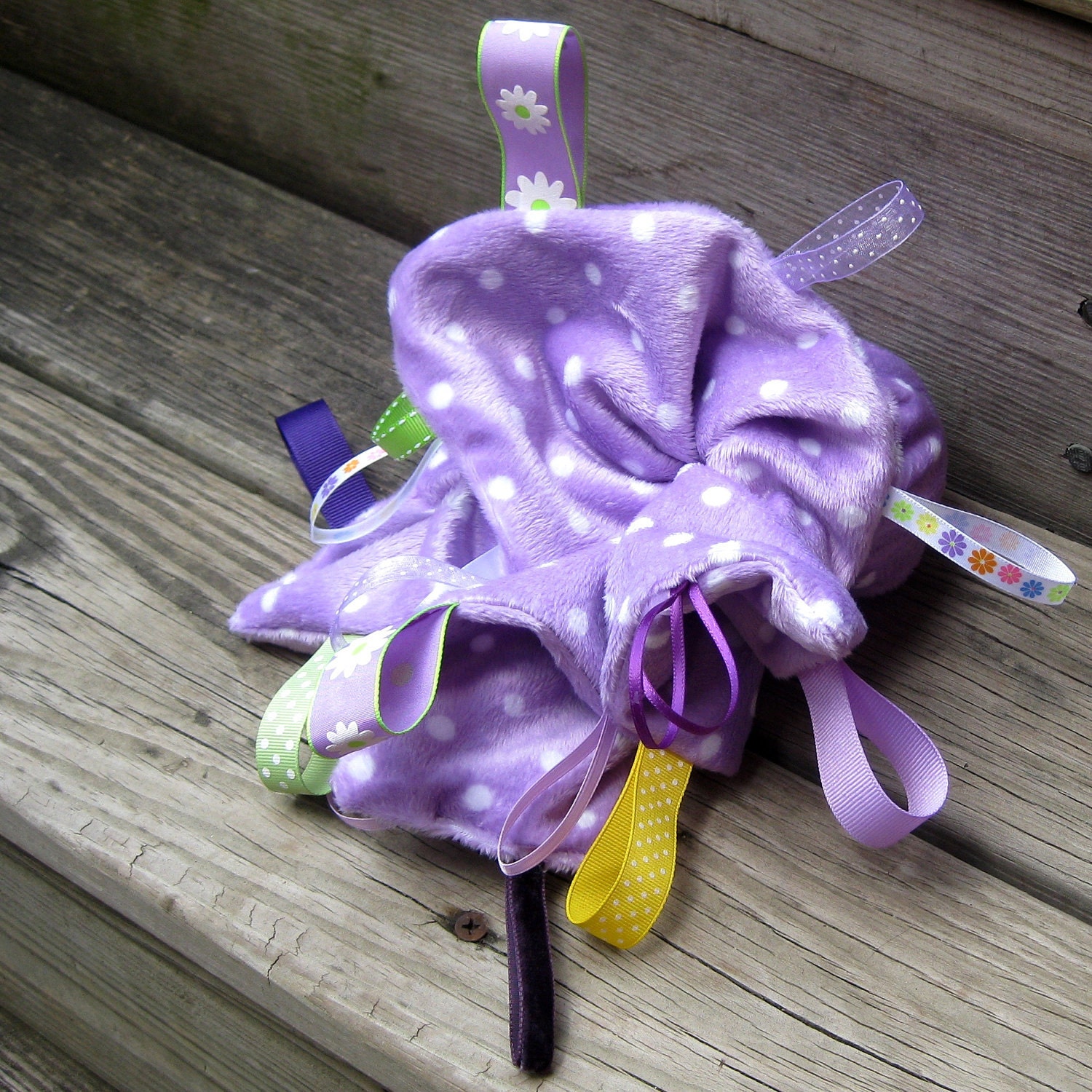 Tag Blanket- Lavendar Purple Polkadot