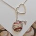 Baseball Lariat Necklace with Rhinestones, Heart and Number, handmade jewelry, pendant