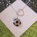 Soccer Necklace with Rhinestones and Heart and Number, handmade jewelry