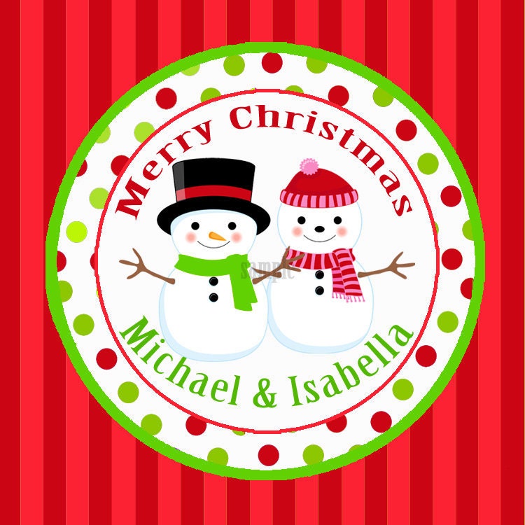 Printable Personalized Christmas Gift Tags - Snowman and Snowgirl Il_570xn