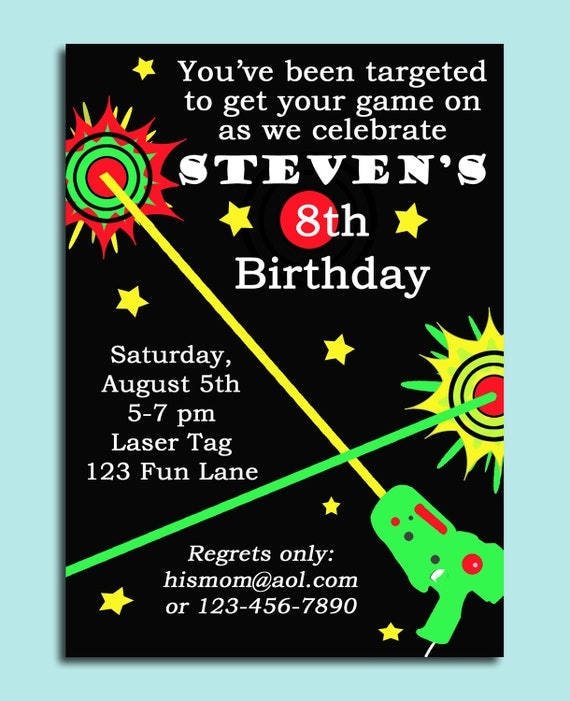 Laser Tag Birthday Invitation Printable and by ThatPartyChick