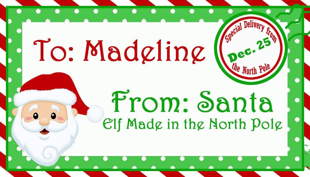 Personalized Christmas Morning Gift Tags Printable - North Pole Collection