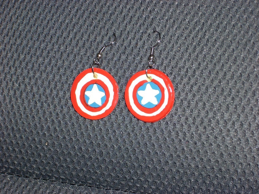 Captain America Shield Earrings