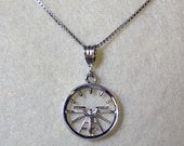 Aviation Attitude Indicator Small Sterling Silver Necklace Jewelry