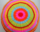 the rainbow round granny circle cushion cover
