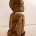 Primitive Folk Art Wood Carving Sitting Mayan, Aztec type Man, Rustic Country Log Cabin Look, Wormy Maple