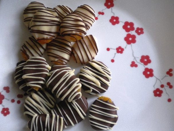 organic chocolate covered dried apricot gift box