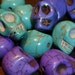 Skull beads turquoise purple blue small for Mosaic or jewelry