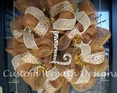 Bronze Leopard Wreath with Letter of choice