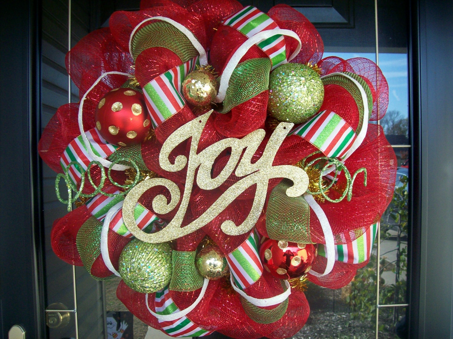 Holiday Fun Christmas Mesh Wreath
