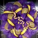 New Purple Deco Mesh LSU Wreath with glitter letters