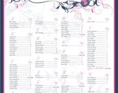 DIY Printable Pink & Blue Floral Theme Seating Chart