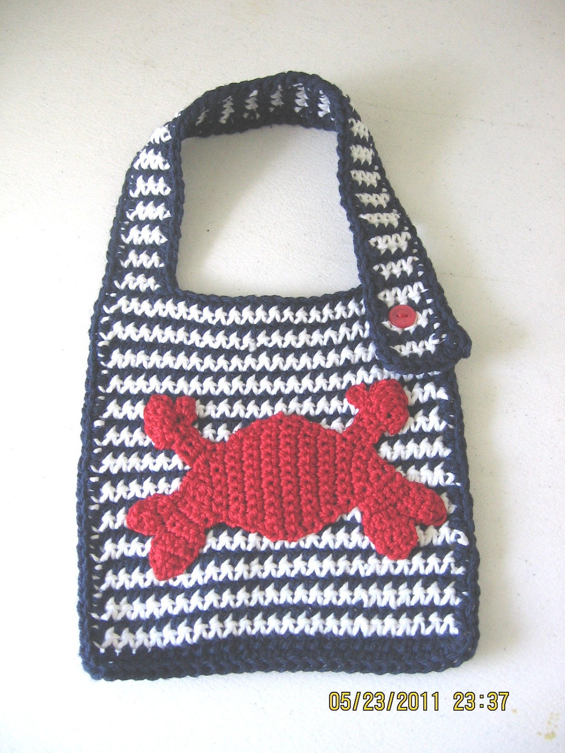Custom Boutique Crochet Infant Toddler Boy or Girl Crab Bib
