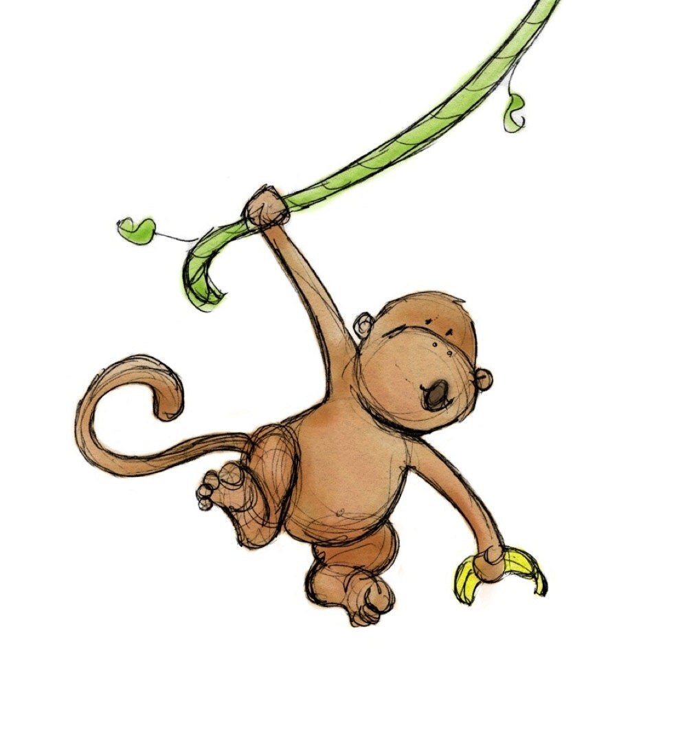 clipart monkey swinging in a tree - photo #34