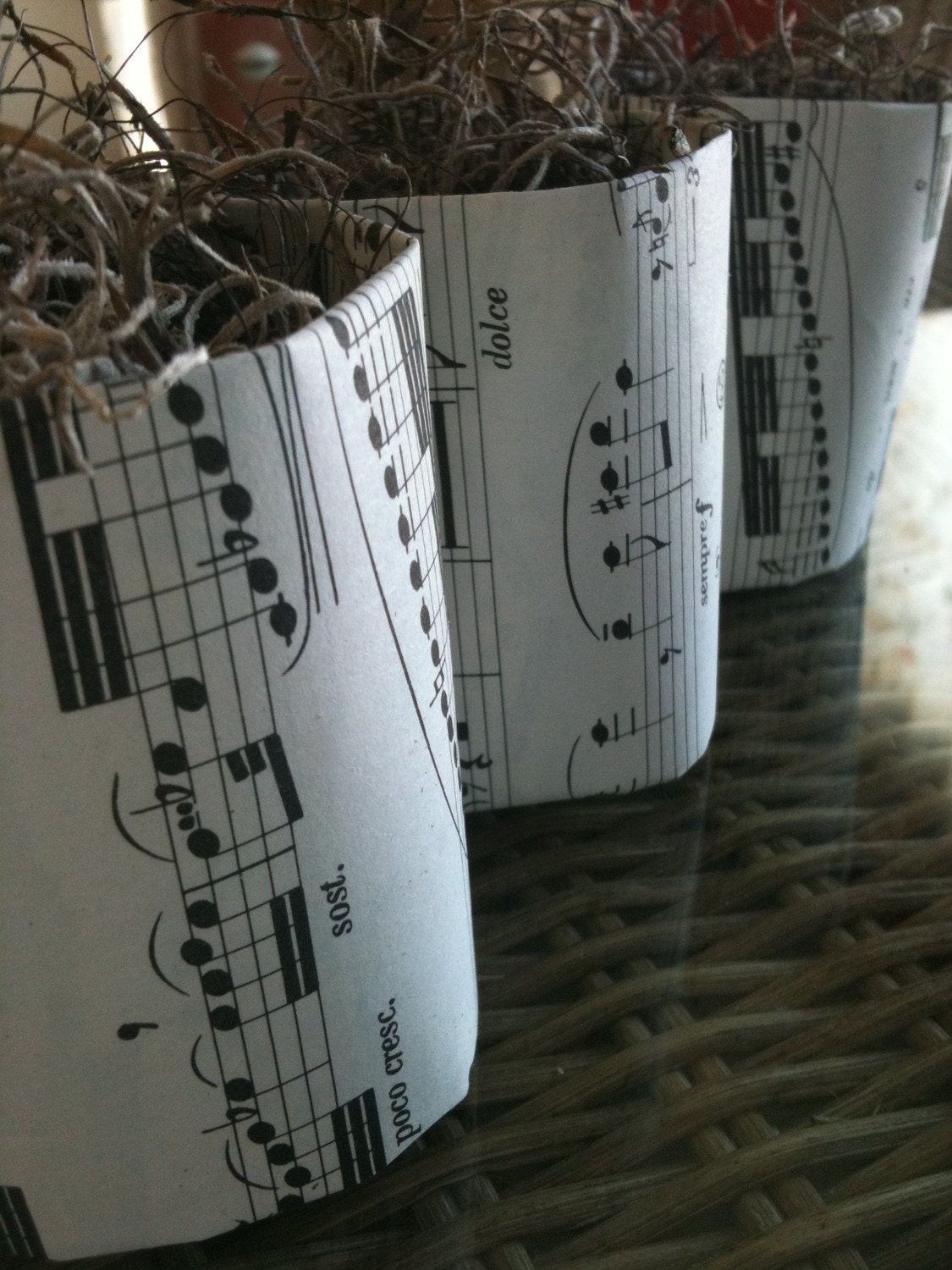 Vintage Sheet Music Starter Pots