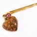 Vintage Heart Hair Pin with Pink Rhinestone - Èpingle à Cheveux Rose. Vintage and Handmade Jewelry by My Chouchou on Etsy.