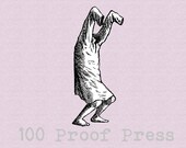 Spooking in a Nightshirt  Mounted Rubber Stamp 5619